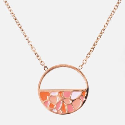 Colliers - Collier Court en Acier Inoxydable Cercle Mosaique - 8694