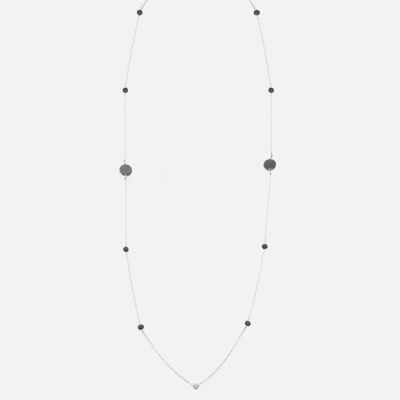 Colliers - Collier Long Acier Inoxydable Perles et 2 Médaillons - 8910