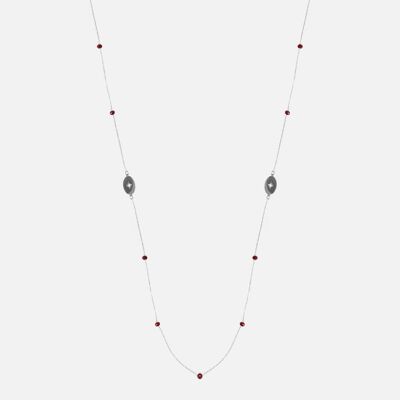 Colliers - Collier Long Acier Inoxydable 9 perles et 2 médaillons - 9109