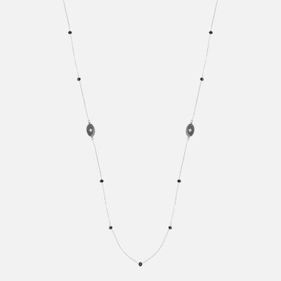 Colliers - Collier Long Acier Inoxydable 9 perles et 2 médaillons - 8913