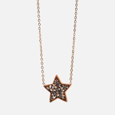 Colliers - Collier Court Acier Inoxydable Etoile Strass - 10932
