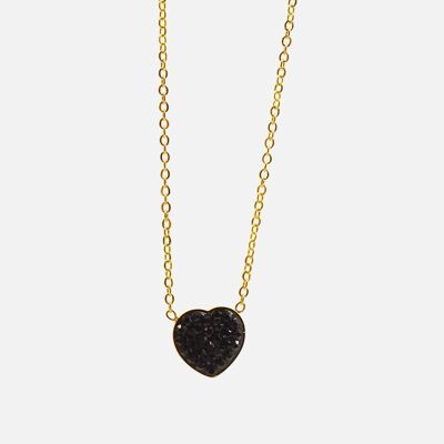 Colliers - Collier Court Acier Inoxydable Coeur Strass - 10926