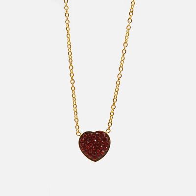 Colliers - Collier Court Acier Inoxydable Coeur Strass - 10925