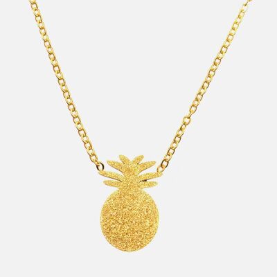 Colliers - Collier Court Acier Inoxydable Ananas Paillettes - 14385