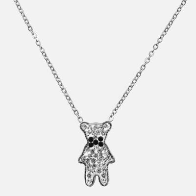 Colliers - Collier Court Acier Inoxydable Ourson Strass - 14427