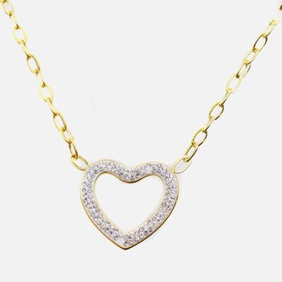Colliers - Collier Acier Inoxydable Coeur Strass - 15873