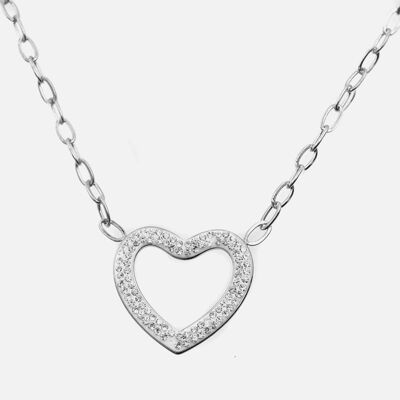 Colliers - Collier Acier Inoxydable Coeur Strass - 15874