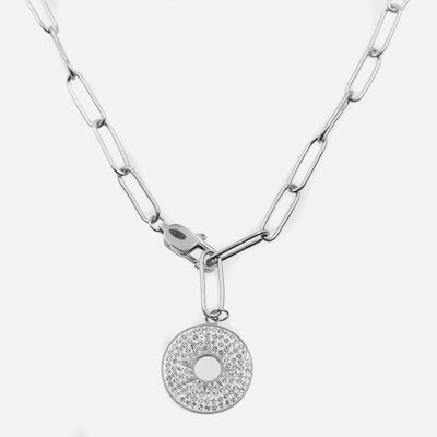 Colliers - Collier Acier Inoxydable Cercle Strass 48 Cm - 15883