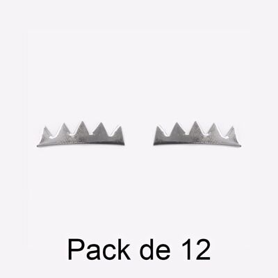 Colliers - Pack De 12 Boucles D Oreilles en Acier Inoxydable Dentelée - 17676