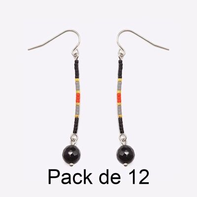 Colliers - Pack De 12 Boucles D Oreilles en Acier Inoxydable Chaine De Perles - 17681