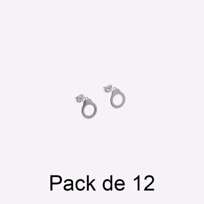 Colliers - Pack De 12 Boucles D Oreilles en Acier Inoxydable Menottes - 17726