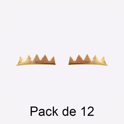 Colliers - Pack De 12 Boucles D Oreilles en Acier Inoxydable Dentelé Doré - 17758