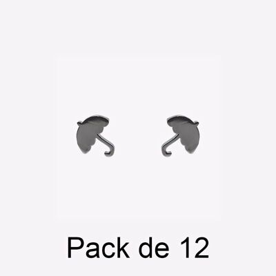 Colliers - Pack De 12 Boucles D Oreilles en Acier Inoxydable Parapluie Argenté - 17770
