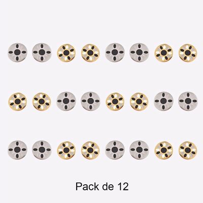 Colliers - Pack De 12 Boucles D Oreilles en Acier Inoxydable Cercle Ovale Coloré Couleur Mélangés - 17791