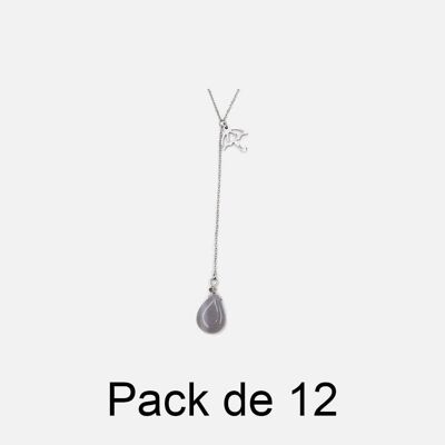 Colliers - Pack De 12 Colliers en Acier Inoxydable Chaine Perle - 17824