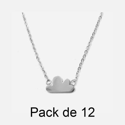 Colliers - Pack De 12 Colliers en Acier Inoxydable Nuage - 17837