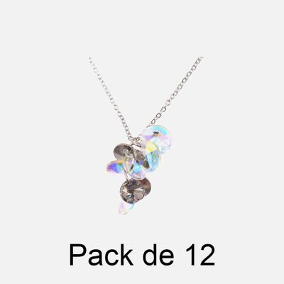 Colliers - Pack De 12 Colliers en Acier Inoxydable Multiples Strass - 17859