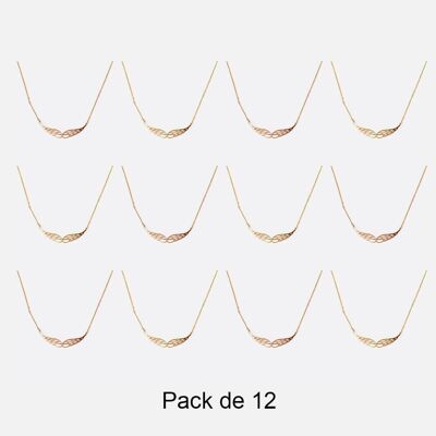 Colliers - Pack De 12 Colliers en Acier Inoxydable Paire D Aile Couleurs Mélangés - 17881