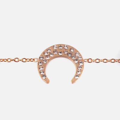 Bracelets - Bracelet Acier Inoxydable Croissant Et Strass - 3041