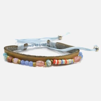 Bracelets - Bracelet Cuir Multiples Perles - 3119