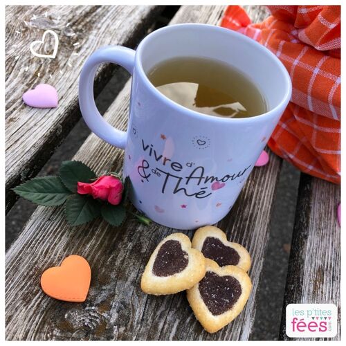 MUG "vivre d'amour et de thé" (St Valentin)