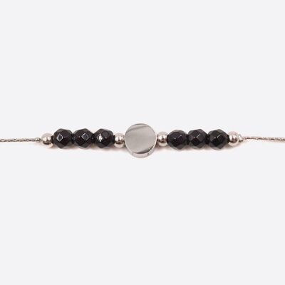 Bracelets - Bracelet Acier Inoxydable Perles De Verre Et Medaillon - 3244