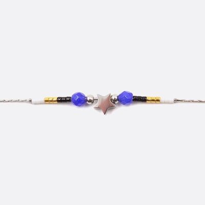 Bracelets - Bracelet Acier Inoxydable Perle De Verre Et Etoile - 3266