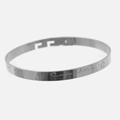 Bracelets - Bracelet Jonc Acier Inoxydable Carpe Diem - 3423