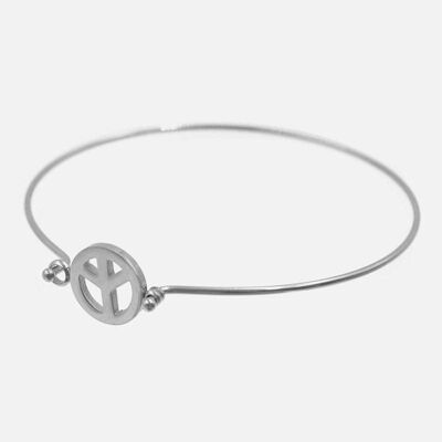 Bracelets - Bracelet Jonc Acier Inoxydable Peace And Love - 3429