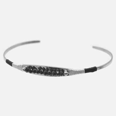 Bracelets - Bracelet Jonc Acier Inoxydable Perles B - 3445