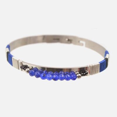 Bracelets - Bracelet Jonc Acier Inoxydable Perles A - 3448