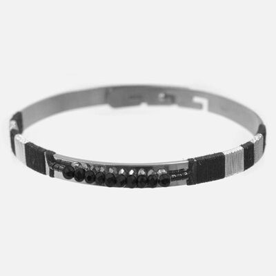 Bracelets - Bracelet Jonc Acier Inoxydable Perles A - 3449