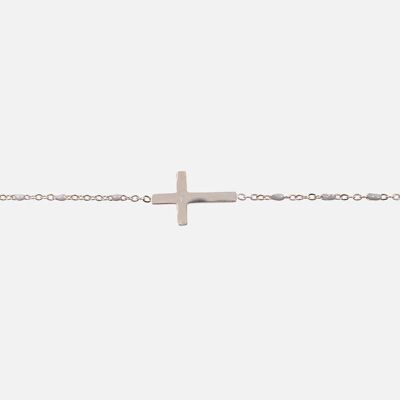 Bracelets - Bracelet Acier Inoxydable Croix Et Perles - 3478