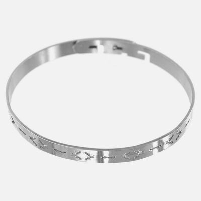Bracelets - Bracelet Jonc Acier Inoxydable Signes Filigrane - 8723