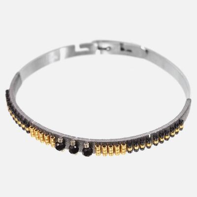 Bracelets - Bracelet Jonc Acier Inoxydable Multiples Perles Colorés - 8722