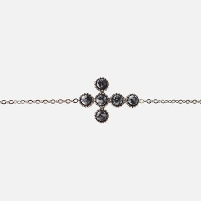 Bracelets - Bracelet Acier Inoxydable Croix Perles - 10907