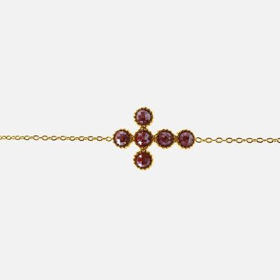 Bracelets - Bracelet Acier Inoxydable Croix Perles - 10908