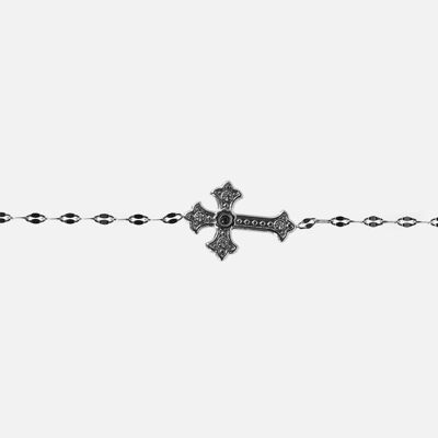 Bracelets - Bracelet Acier Inoxydable Croix Strass - 10905