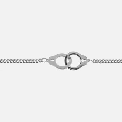 Bracelets - Bracelet Acier Inoxydable Menottes et Grande Chaine - 14243