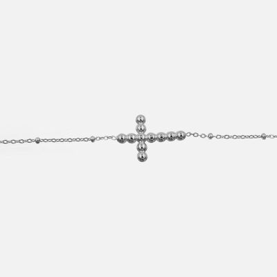 Bracelets - Bracelet Acier Inoxydable Croix en Billes - 14246