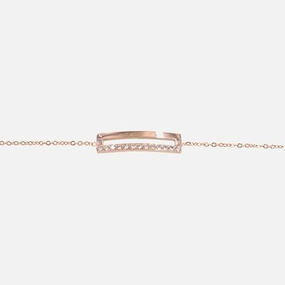 Bracelets - Bracelet Acier Inoxydable Barrette Strass - 14277