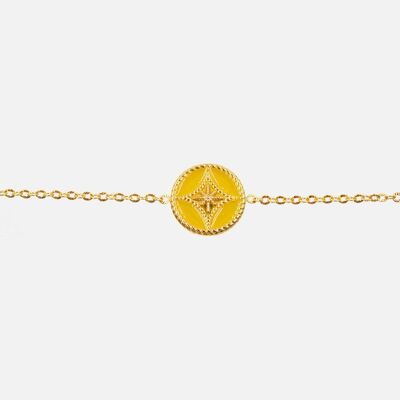 Bracelets - Bracelet Acier Inoxydable Cercles Couleur Unis Etoile Dorée - 14282