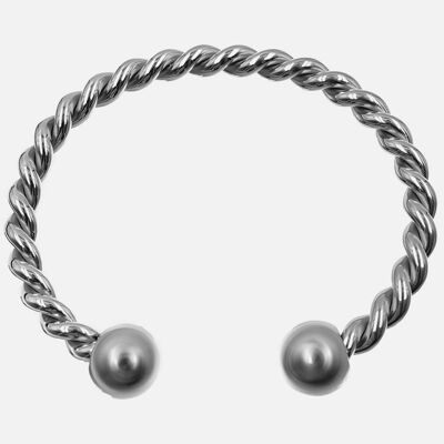 Bracelets - Bracelet Jonc épais en Acier Inoxydable Torsadé - 15407