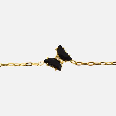 Bracelets - Bracelet Acier Inoxydable Papillon Pierre avec Strass - 15517