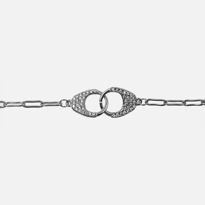 Bracelets - Bracelet Acier Inoxydable Menottes Strass - 15525