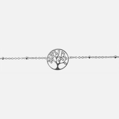 Bracelets - Bracelet Acier Inoxydable Arbre de Vie Filigrane Strass - 15567