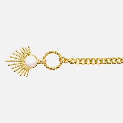 Bracelets - Bracelet Acier Inoxydable Chaine maillon et Grande Perles - 15692