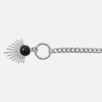 Bracelets - Bracelet Acier Inoxydable Chaine maillon et Grande Perles - 15693