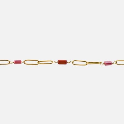 Bracelets - Bracelet Acier Inoxydable Chaine grand Maillons et Pierres - 15685