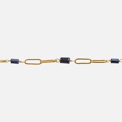 Bracelets - Bracelet Acier Inoxydable Chaine grand Maillons et Pierres - 15684